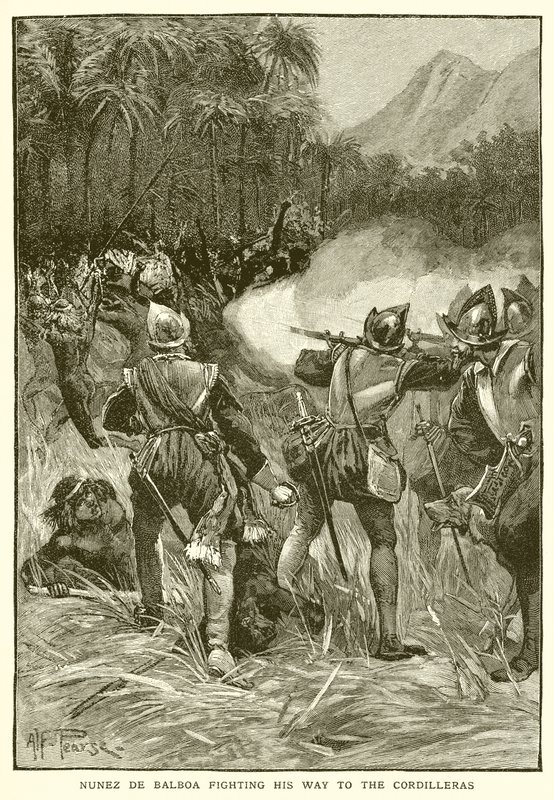 Nunez de Balboa probojovává se do Kordiller od English School