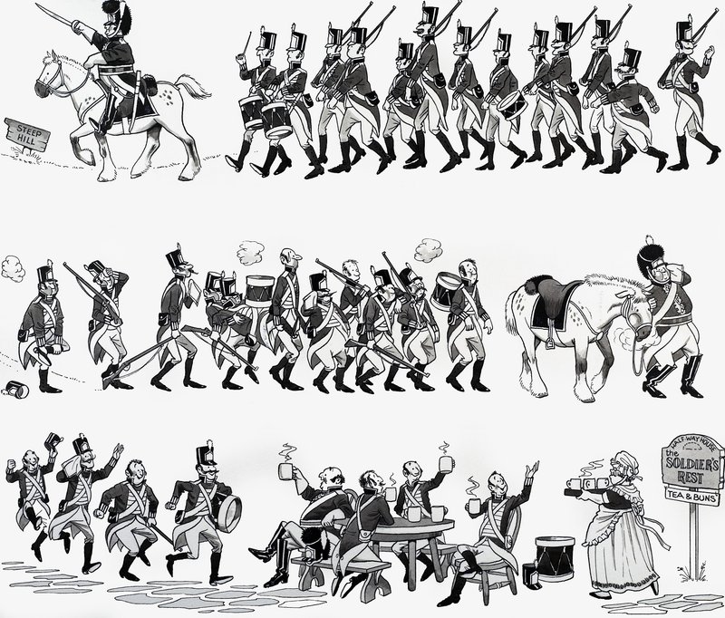Ilustrace říkanky: Grand Old Duke of York od English School