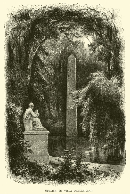 Obelisk ve vile Pallavicini od English School