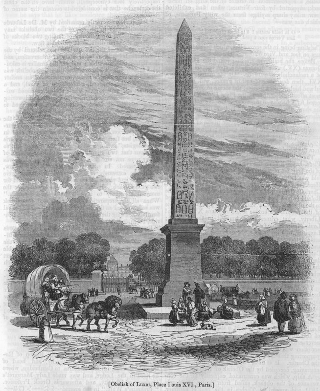 Obelisk z Luxoru, Place Louis XVI, Paříž od English School