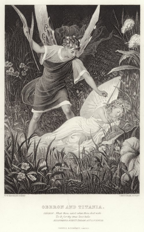 Oberon a Titania, Sen noci svatojánské, dějství II, scéna III od English School