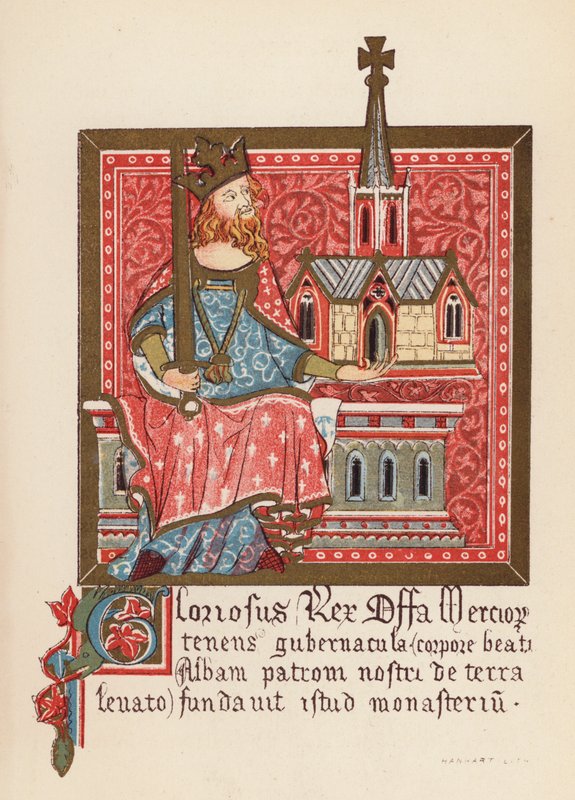 Offa, král Mercie (barevná litografie) od English School