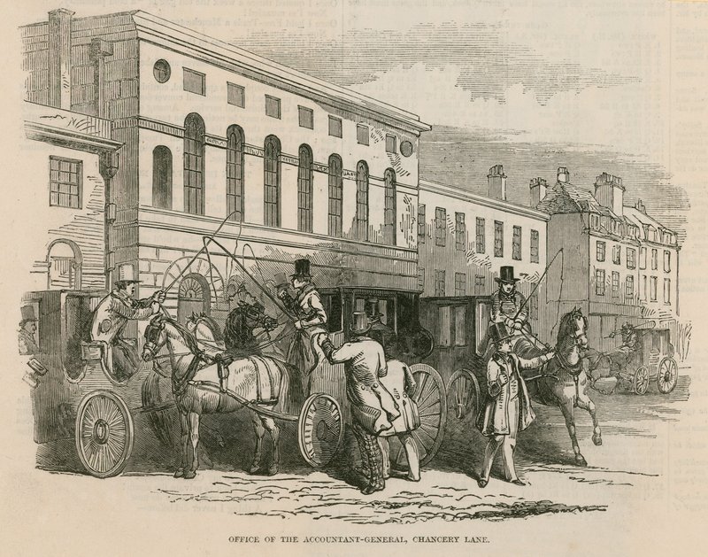 Kancelář hlavního účetního, Chancery Lane, Londýn od English School