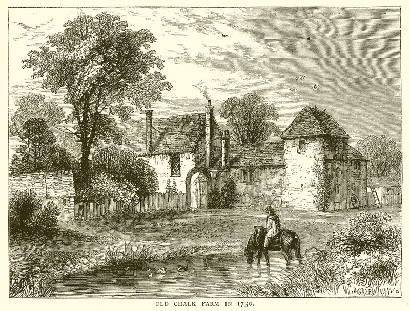Stará křídová farma v roce 1730 od English School