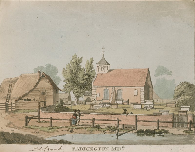 Starý kostel, Paddington, Middlesex od English School
