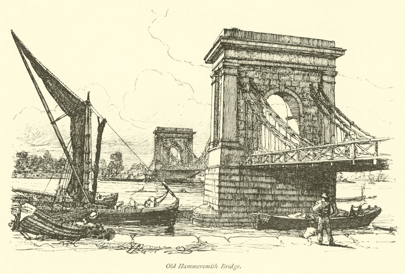 Starý Hammersmith Bridge od English School