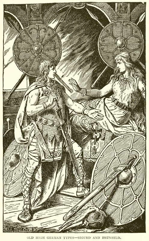 Staré hornoněmecké typy - Sigurd a Brunhild od English School