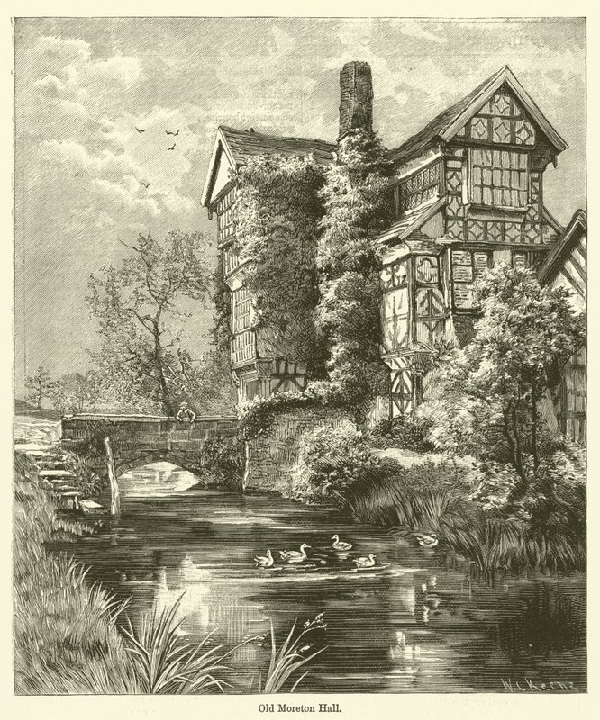 Old Moreton Hall (rytina) od English School