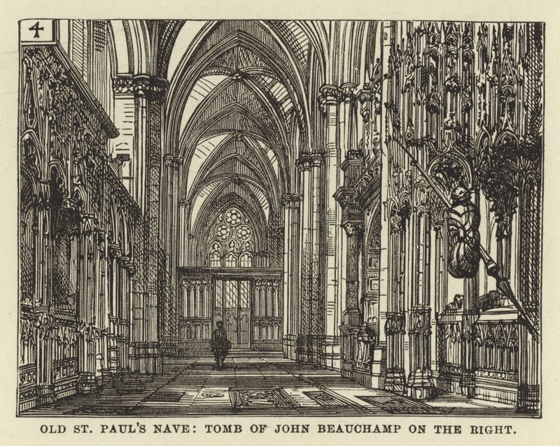 Old St Pauls Nave, Hrob Johna Beauchampa vpravo od English School
