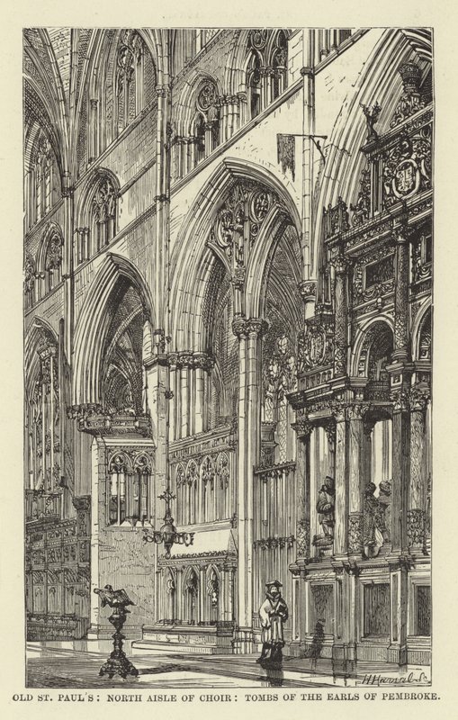 Old St Pauls, North Aisle of Choir, Hrobky hrabat z Pembroke od English School