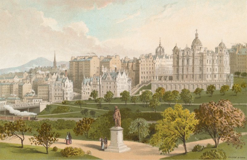 Staré město Edinburgh ze zahrad Princes Street od English School