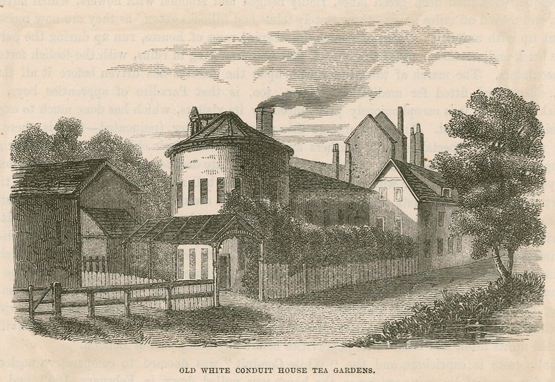 Čajové zahrady Old White Conduit House, Pentonville, Londýn od English School