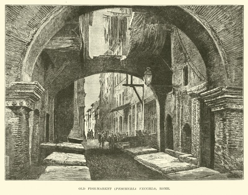 Starý rybí trh, Pescheria Vecchia, Řím od English School
