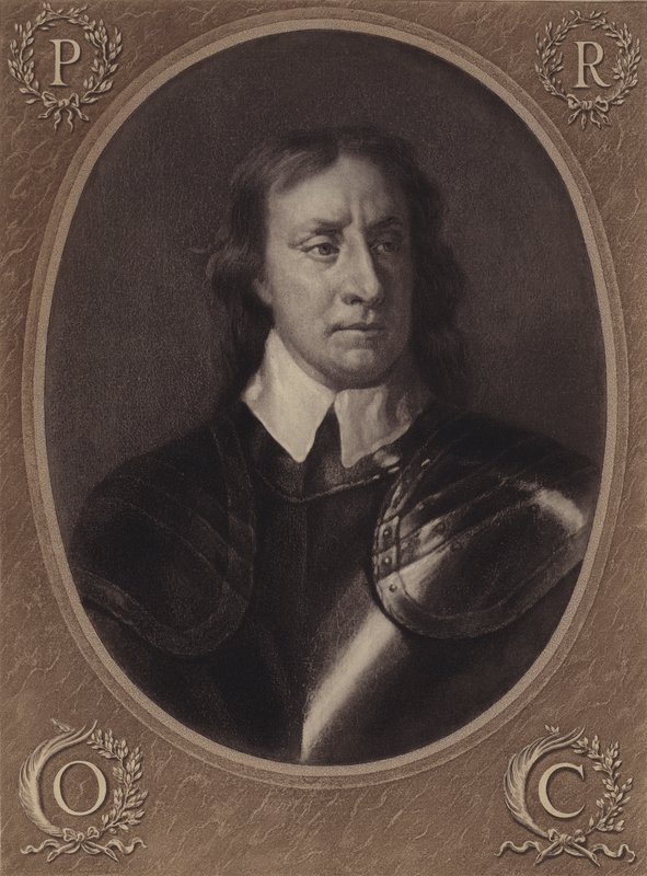 Oliver Cromwell (litografie) od English School