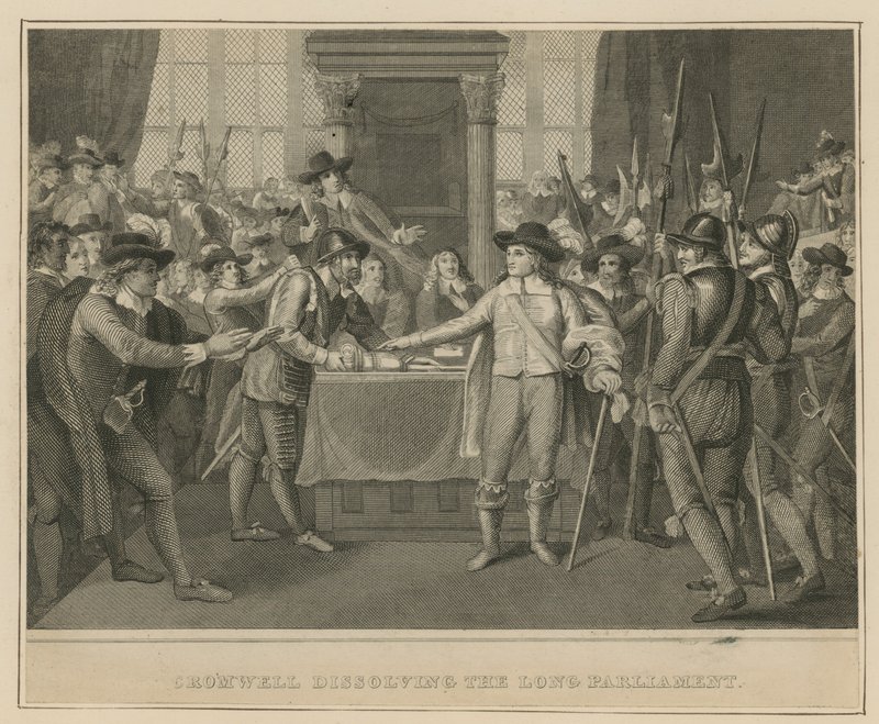 Oliver Cromwell rozpouští Dlouhý parlament od English School