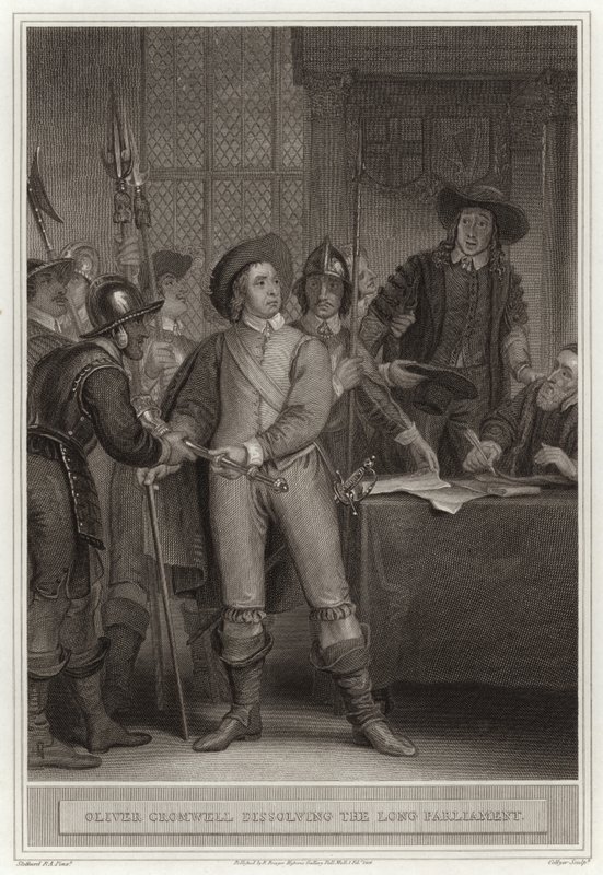 Oliver Cromwell rozpouští Dlouhý parlament od English School