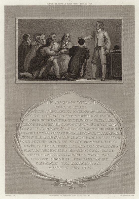 Oliver Cromwell odmítá korunu od English School