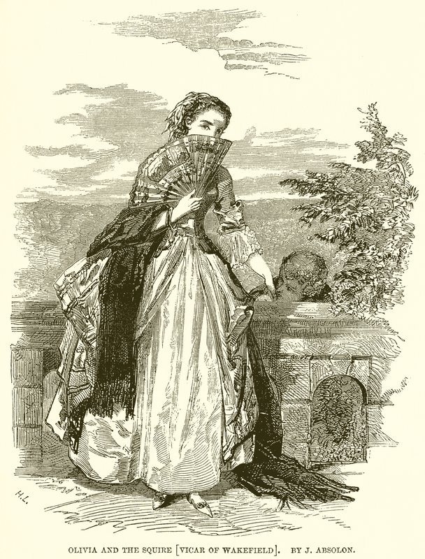 Olivia a panoš [vikář z Wakefieldu]. Autor J. Absolon od English School