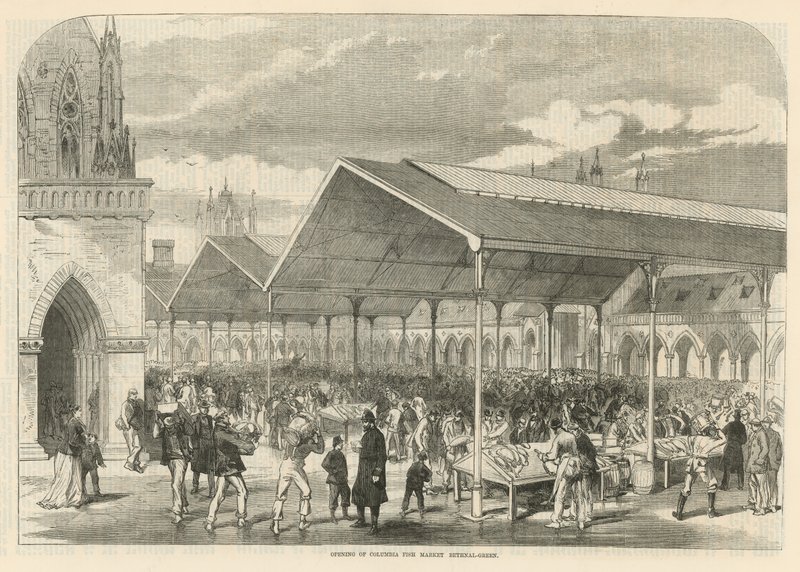 Otevření Columbia Fish Market v Bethnal Green od English School