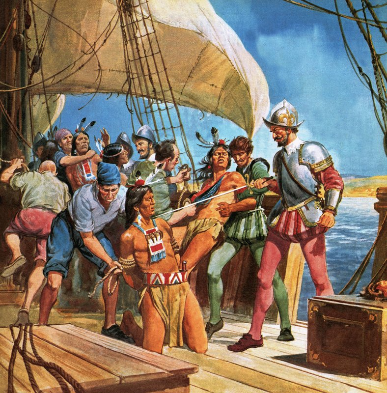 Operace Redskin. V roce 1605 připlul sir Ferdinando Gorges do Ameriky a unesl pět indiánů, aby se vrchní soudce mohl dozvědět více o původních Američanech. od English School