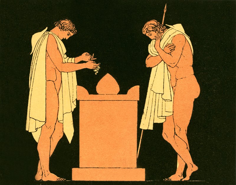 Orestes u hrobu svého otce od English School