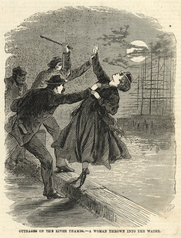 Pobouření na řece Temži; Žena hozená do vody od English School