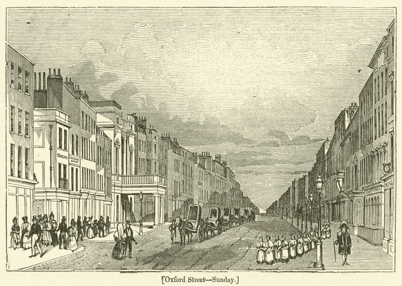Oxford Street, neděle (rytina) od English School