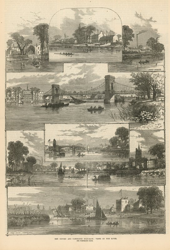 Závod lodí v Oxfordu a Cambridge od English School