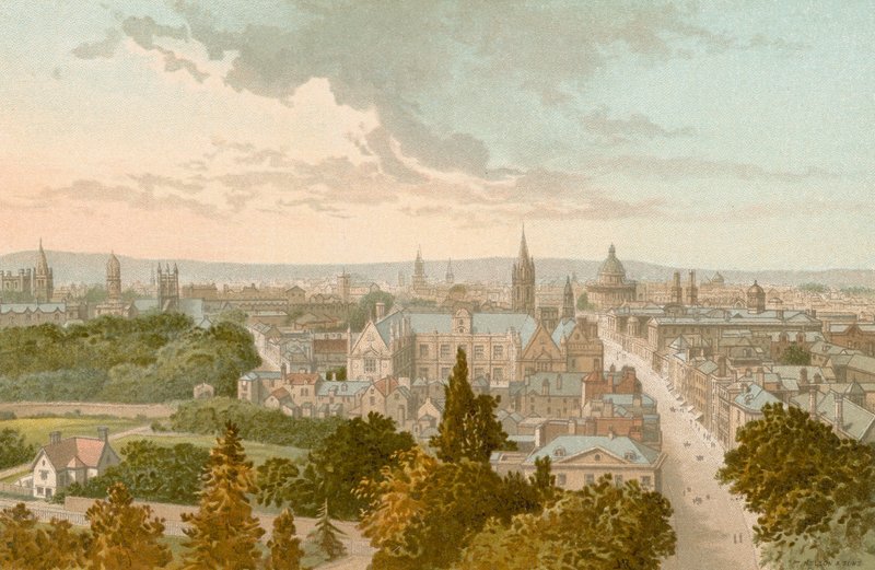 Oxford z Magdalen Tower od English School
