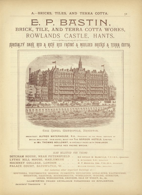 Stránka z Kompendia architektů, geodetů a inženýrů z roku 1892 od English School