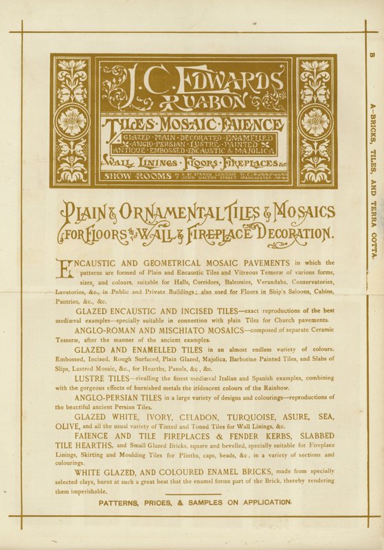 Stránka z Kompendia architektů, geodetů a inženýrů z roku 1892 od English School
