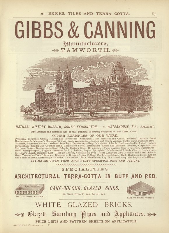 Stránka z Kompendia architektů, geodetů a inženýrů z roku 1892 od English School