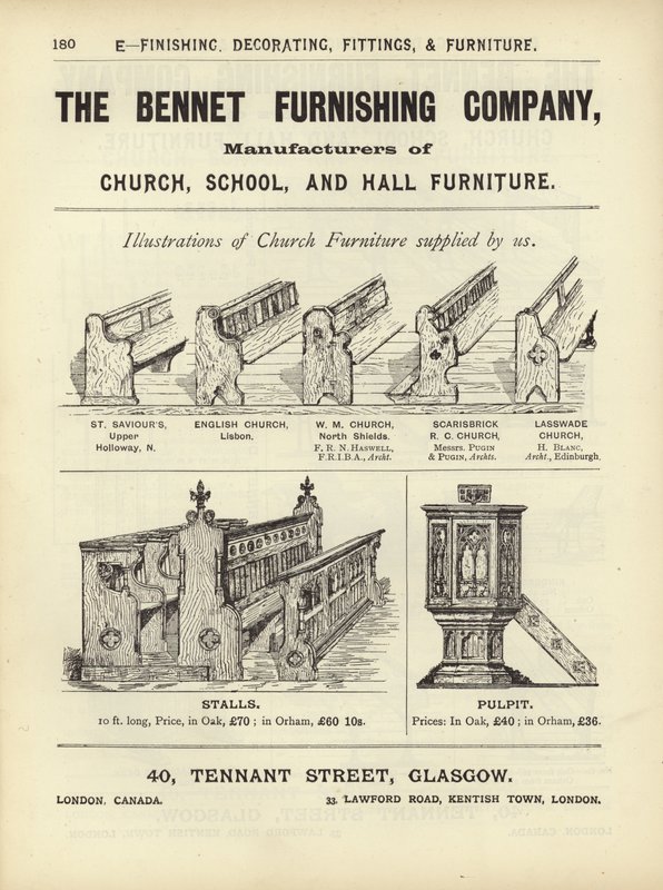 Stránka z Kompendia architektů, geodetů a inženýrů z roku 1892 od English School