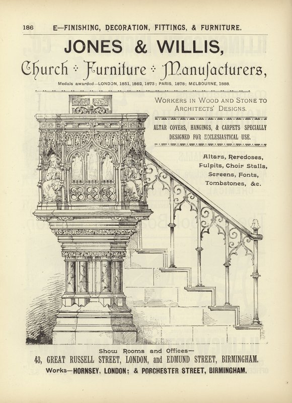 Stránka z Kompendia architektů, geodetů a inženýrů z roku 1892 od English School