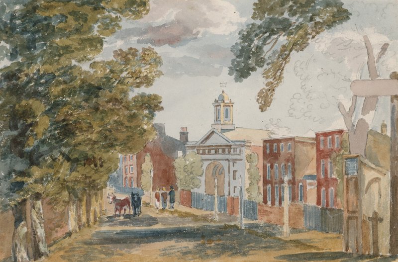 Palace Court, New Kensington Gardens, Londýn (wc na papíře) od English School