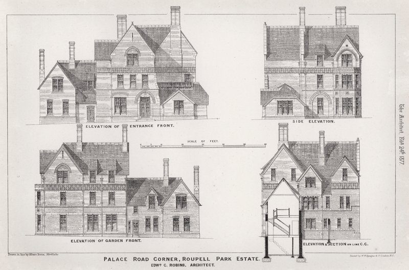 Palace Road Corner, Roupell Park Estate (rytina) od English School