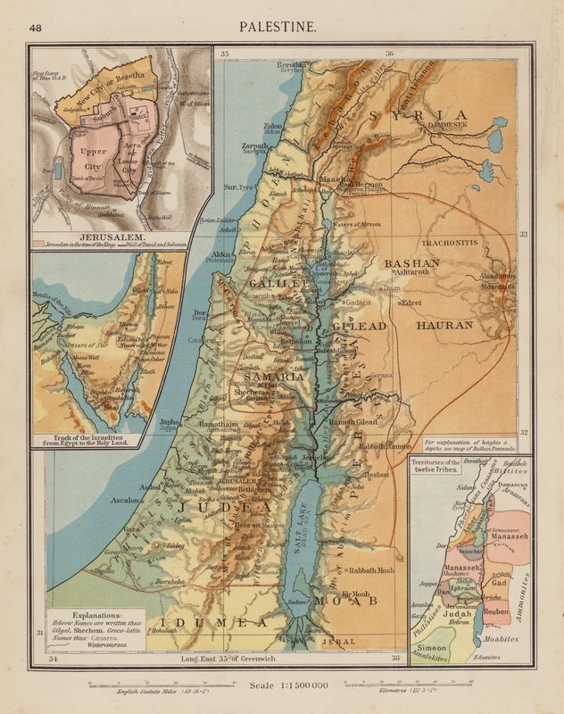 Palestina (barevná litografie) od English School