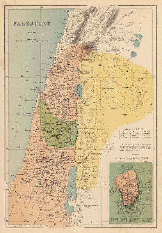 Palestina (barevná litografie) od English School