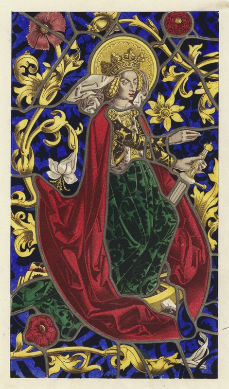 Panel z malovaného skla (chromolitho) od English School