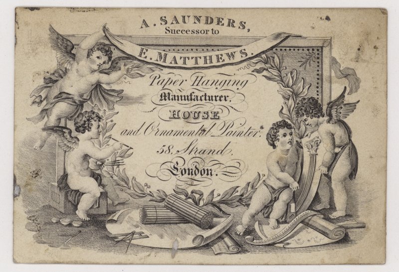 Paper Stainers, A Saunders, obchodní karta od English School