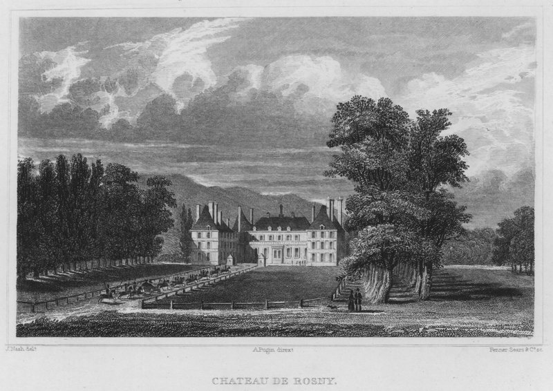 Paříž, Chateau De Rosny (rytina) od English School