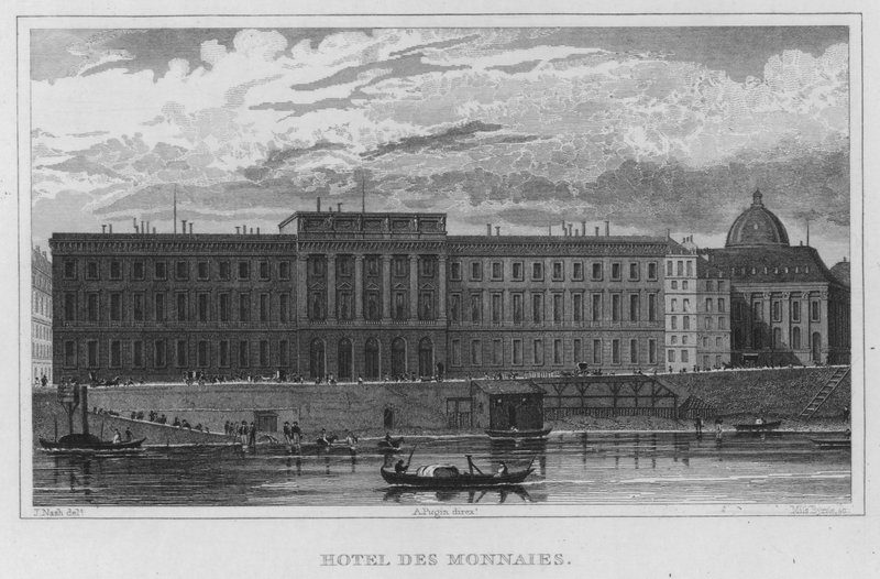 Paříž, Hotel Des Monnaies (rytina) od English School