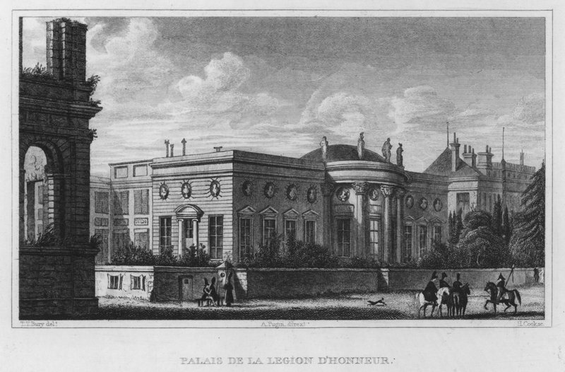 Paříž, Palác Čestné legie (rytina) od English School