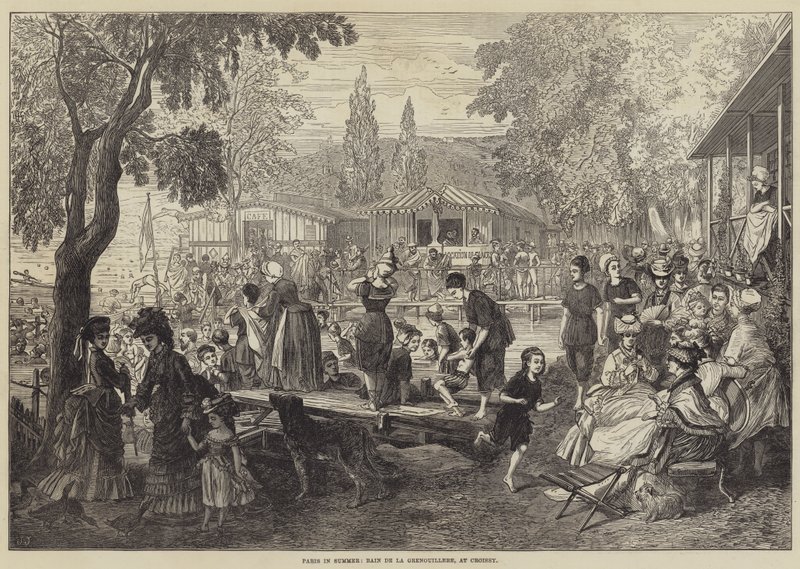 Paříž v létě, Bain de la Grenouillere, v Croissy od English School