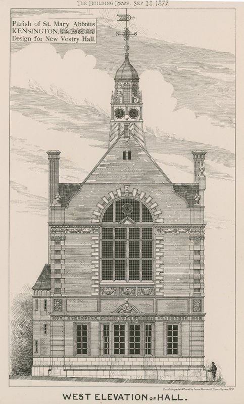 Parish of St Mary Abbots, Kensington, návrh nového Vestry Hall od English School