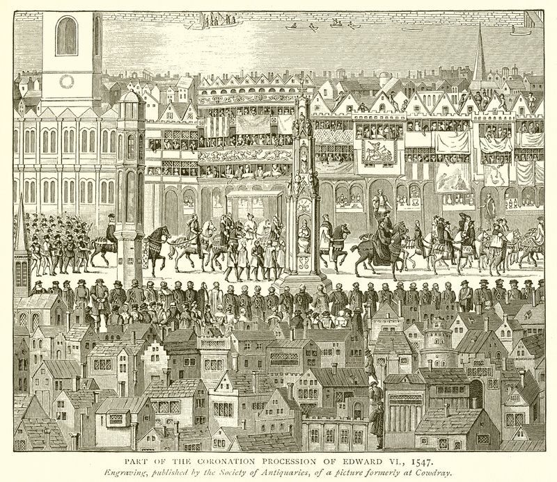 Část korunovačního průvodu Edwarda VI, 1547 od English School