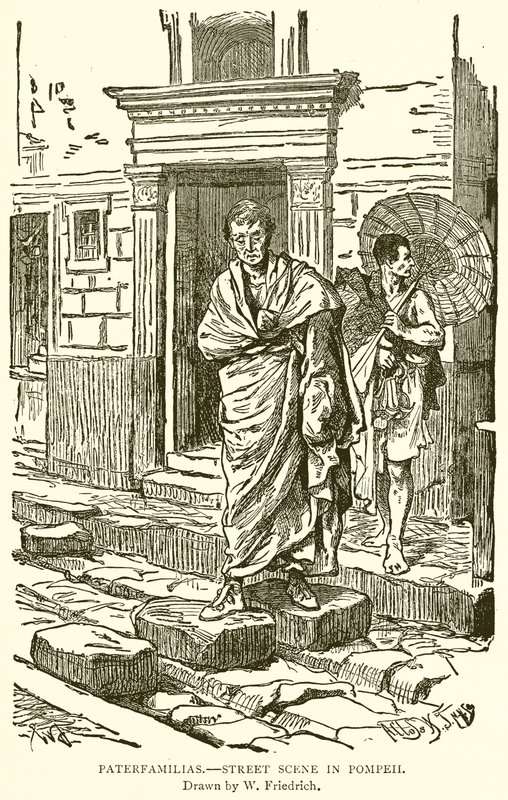 Paterfamilias.--Pouliční scéna v Pompejích od English School