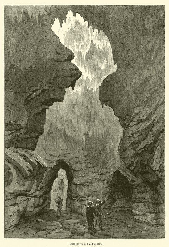 Peak Cavern, Derbyshire (rytina) od English School