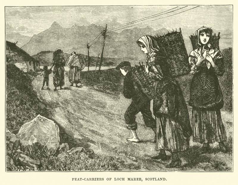 Rašelinové nosiče Loch Maree, Skotsko od English School