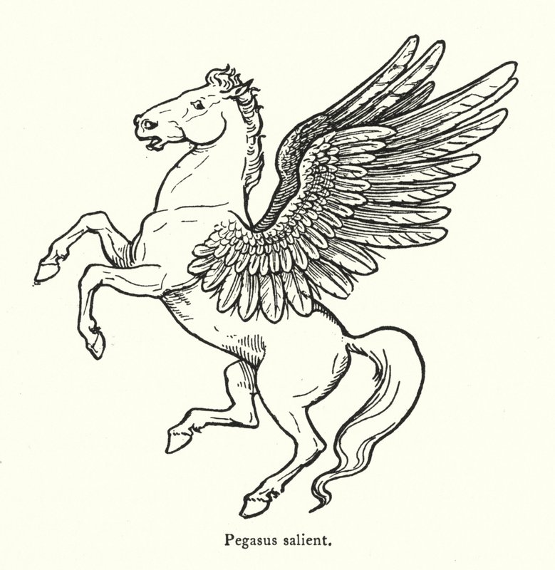 Pegasus výběžek (rytina) od English School
